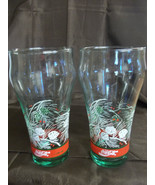 (2) COCA COLA Pine Cones and Holly Berries Glasses - $4.99