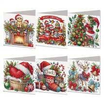 6 Christmas Best Wishes Greeting Cards  Handmade COMPLETED &amp;  SEALED - $24.74