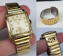 rare vintage men&#39;s watch Benrus 1/20 14k GOLD filled hand wind 26mm Work... - €97,58 EUR
