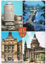 Hungary Postcard Budapest Multi View Hotel Gellert - £2.32 GBP