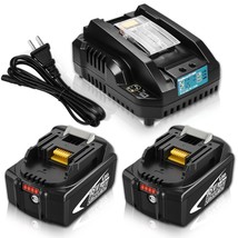 18 Volt 6.0Ah 2Packs Replacement Battery And Charger For Makita 18V Battery Lith - £103.10 GBP