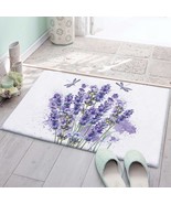 Lavender Plush Bath Mat Non-Slip Floral 18x30 - $109.86 CAD