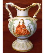 Amphora Vase Porcelain Bisque Raised Relief Figural Pedestal Urn Collect... - £15.61 GBP