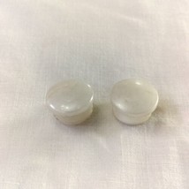 Vintage White Celluloid Plastic Shirt Studs Cufflinks Faux Mother Of Pearl - £7.01 GBP