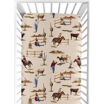 Fitted Crib Sheet for Wild West Cowboy Bedding Sets by Sweet Jojo Designs - £33.82 GBP