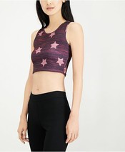 Material Girl Sports Bra Pink Stars Purple Active SZ L M Junior Star Pri... - $12.00