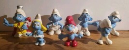 Smurfs Mini Figures Lot Of 7 King Papa Smurf - £29.69 GBP