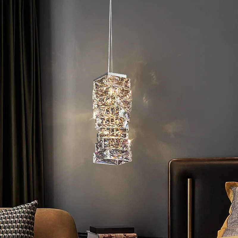 Modern Luxury LED Pendant Light Crystal Gold Chrome Stainless steel Bedside - $151.70+