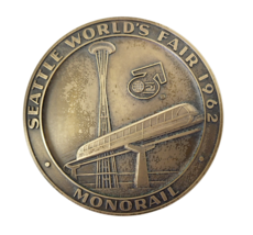 Seattle World`s Fair 1962 Large Monorail Bronze Medal 3&quot; ( Very Scarce ) - $659.12