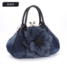 Women Vintage Roses Flowers  Bag Female Casual Handbag Girl Denim Messenger Bags - £116.56 GBP