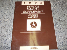 1992 EAGLE PREMIER Service Shop Repair Manual OEM FACTORY 92 SUPPLEMENT - $4.33