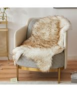 Faux Fur Sheepskin Rug, Luxury Fluffy 2 x 3 ft Sheepskin Frosted Tips Brown - $62.24 CAD