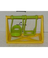 Vintage 70&#39;s Fisher Price Little People Yellow Green Swing Set #923 FPLP - $483.67 MXN