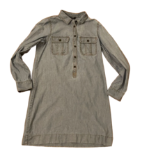 J. Crew Denim Chambray Shirt Dress Womens Small Long Sleeves Casual Pull... - $21.00