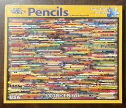 White Mountain Hundreds &amp; Hundreds of Pencils 1000 Pc Jigsaw Puzzle NEW SEALED - £9.67 GBP