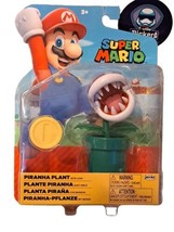 Nintendo Super Mario 4” Piranha Plant with Coin Action Figure NEW SEALED  - £10.63 GBP