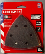 10 Pack Craftsman CMXZXGA9166 80 Grit Sanding Sheets Fits Oscillating Sa... - $14.84