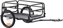 Heavy-Duty Bicycle Wagon Cart With Foldable Compact Storage And Universa... - $134.93