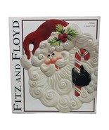 2003 Fitz Floyd Holiday Essentials Christmas Canape Plate Santa With Can... - £19.11 GBP
