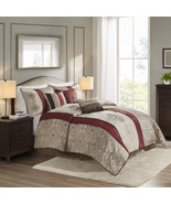 Comforter Set 7 Piece Jacquard Comforter Set with Throw Pillows - $218.11