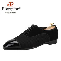 New Style Three Material Stitching Men Oxford Shoes For Wedding Handmade Lace-up - £222.18 GBP