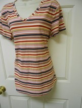 Women&#39;s NoBo size XL/XG (15-17) striped T-Shirt Top No Boundaries Nice  - $9.49