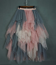 Pink Layered Tulle Midi Skirt Outfit Women Custom Plus Size Ruffle Tulle Skirt image 12