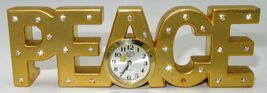 DECORATIVE QUARTZ NOVELTY DESK SHELF MANTEL CLOCK METAL BEJEWELED LETTER... - $18.00