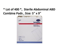 400 Count Hartmann Sorbalux Abdominal Pad ABD Pads Sterile 5 X 9, high absorbent - £75.50 GBP