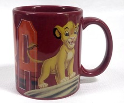 Disney The Lion King Coffee Tea Mug Simba Dark Red Ceramic SIMBA EUC - £11.70 GBP