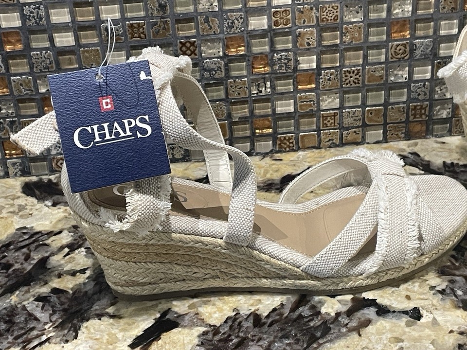 NWT Chap's Women's Sandals Wedge Sadria Washed Canvas size 7 Item image 3