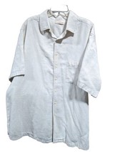 Caribbean Botton Down Mens Linen Short Sleeve Fishing Shirt Size2XL Whit... - £15.41 GBP