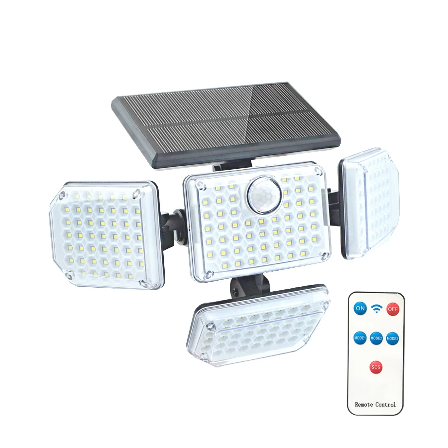182/278 LED Solar lights Outdoor Motion Sensor 4 heads with Adjustable Heads wat - £107.40 GBP