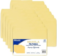 BAZIC Manila File Folder 1/3 Cut Letter Size, Left Right 12-Count - $17.16 CAD
