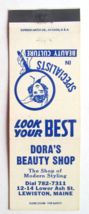 Dora&#39;s Beauty Shop - Lewiston, Maine Hair 20 Strike Matchbook Cover Matchcover - $2.00