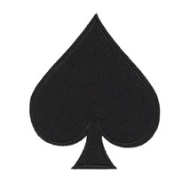 SPADE IRON ON PATCH 3.15&quot; Black Playing Card Suit Biker Embroidered Appl... - $3.95