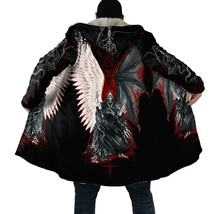 Fashion Cloak Men&#39;s Skeleton  and 3D Printed Hooded Coat Thickened Fleece Warm J - £141.03 GBP