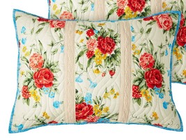 Pioneer Woman Sweet Rose Quilt Pillow Sham King Cotton Fabric Bedding New Usa - £15.37 GBP