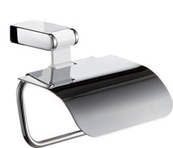 Iris Chrome White Toilet Paper Holder with Lid, Toilet roll holder - $119.50