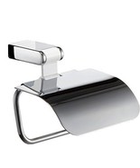 Iris Chrome White Toilet Paper Holder with Lid, Toilet roll holder - $163.44 CAD