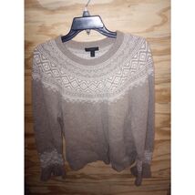 J. Crew Women Marino Wool Blend Sweater XL Crewneck Knit Nordic Winter G... - $31.50