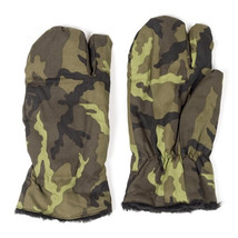 New Czech Army winter camouflage mittens camo gloves lined military wood... - $12.00