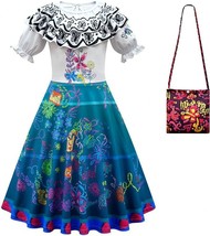 Encanto Madrigal Dress Girls Mirabel Costume w/Bag, Size 6/7 - £11.67 GBP