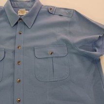 Vintage John Blair RN#81700 Men's Blue Button Up Pockets Short Sleeve Shirt 2XL image 11