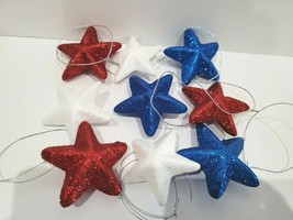 (9) Patriotic 4th of July Red White Blue Stars Styrofoam Ornaments 2&quot;  - $216.39 MXN