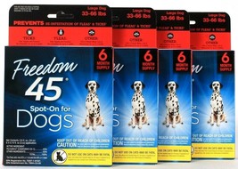 4 Packages Freedom 45 Spot On For Large Dogs 33 To 66 Lbs Topical 6 Month Supply - £42.34 GBP