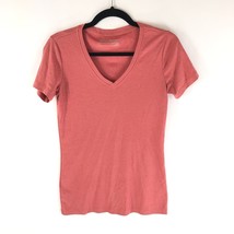 Eddie Bauer Womens T Shirt Top V Neck Short Sleeve Cotton Blend Pink S - £7.60 GBP