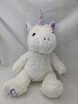 Homerbest White Unicorn Plush 15 Inch Purple Horn Ears Heart Stuffed Animal Toy - $20.95