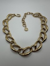 Vintage Gold Givenchy Large Chunky Chain Necklace 14.5” - 18” - £87.04 GBP