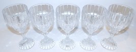 STUNNING SET OF 5 MIKASA CRYSTAL PARK LANE 6 3/4&quot; WATER GOBLETS - $65.33